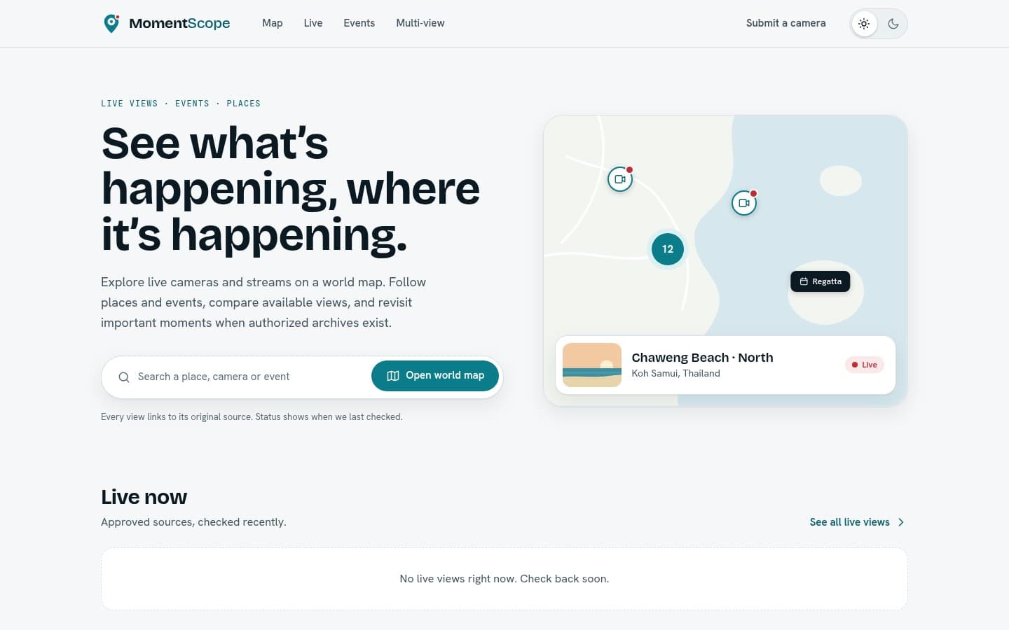 Screenshot of the MomentScope website