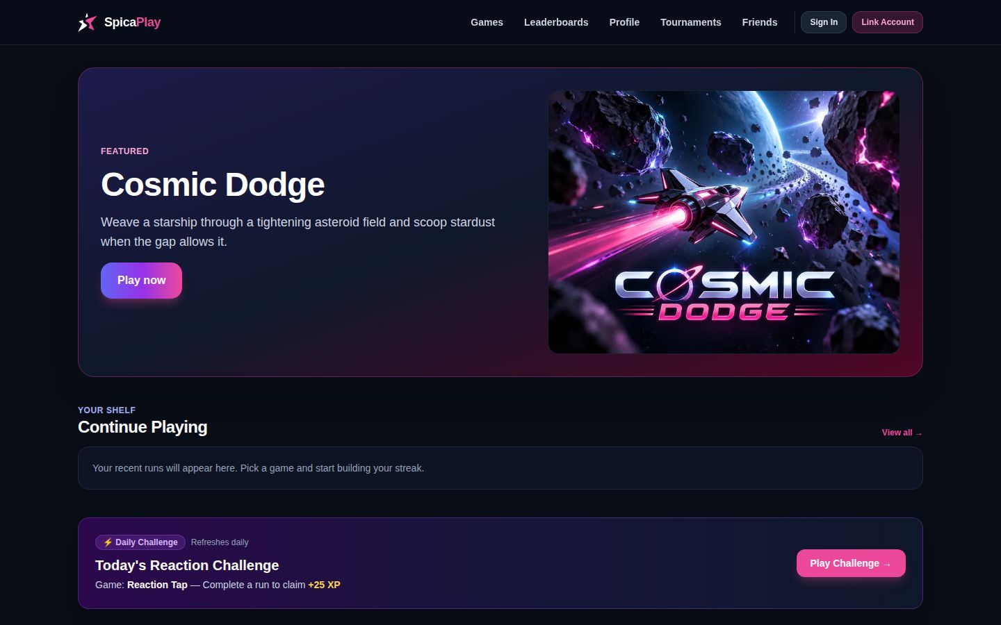 SpicaPlay home page